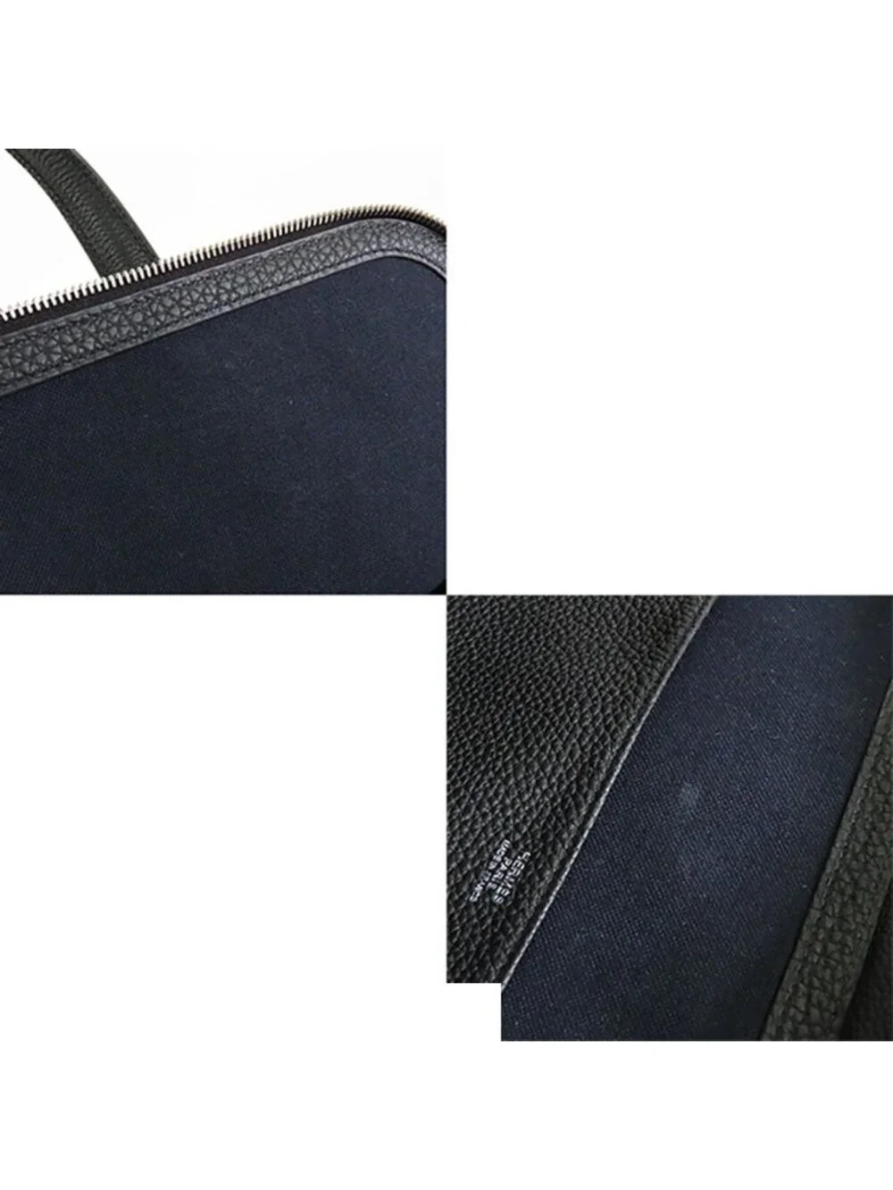 Hermes Victoria Light Noir Black Silver Togo Briefcase Business